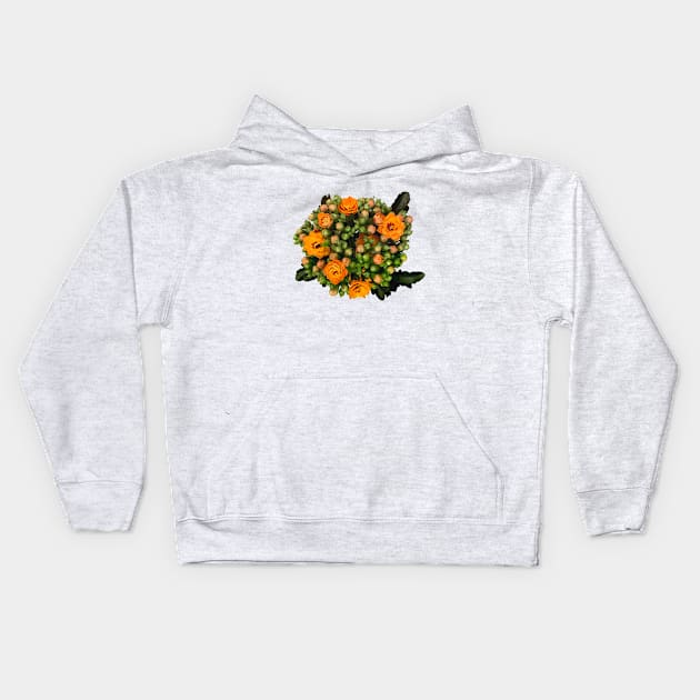 Kalanchoe on dark grey background Kids Hoodie by A_using_colors